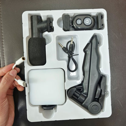 Mini Pocket Fill Light with Microphone — 49 LED Ring Light for Photography, Video Calls & Conferences