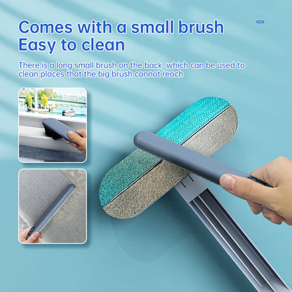 3-in-1 Pet Hair Remover Brush: Long-handle window & pet fur cleaning tool for cat/dog hair.