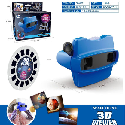 3D Animal Observation Machine Stereoscopic Rotating Wheel, Viewing and Puzzle Education DV Projector Toy