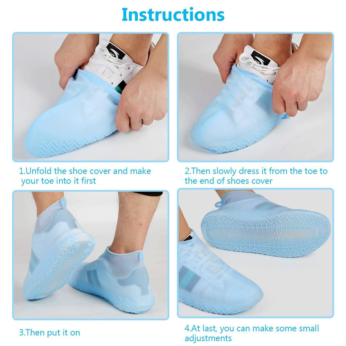 Non-Slip Silicone Rain Anti skid Waterproof Fordable Boot Shoe Cover (Mix Color)