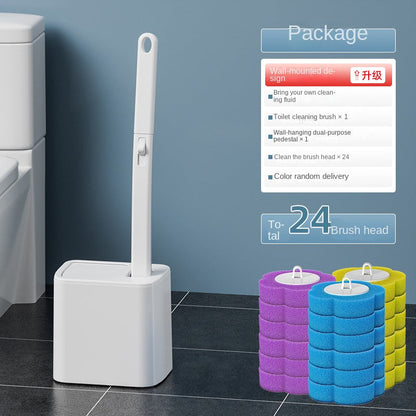 One-Time Use Toilet Brush Set, No Dead Corners, Household Disposable Replaceable Cleaning Brush Head, Antibacterial Toilet Brush for Bathroom