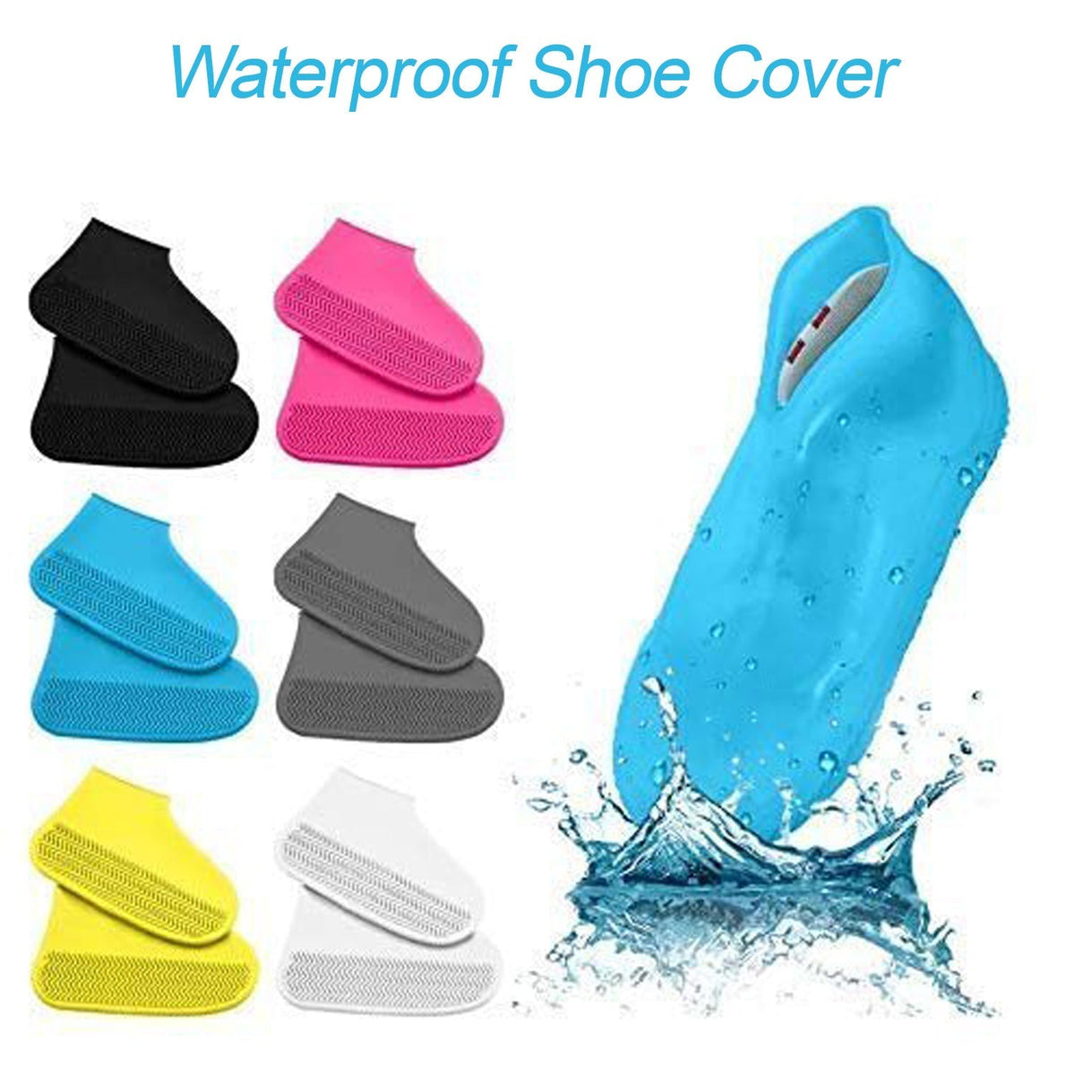 Non-Slip Silicone Rain Anti skid Waterproof Fordable Boot Shoe Cover (Mix Color)