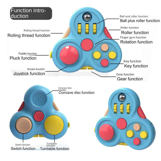 Fidget Pad Stress Relief Handheld Gyroscope Magic Cube Game Controller Finger Toy Creative Decompression Toy