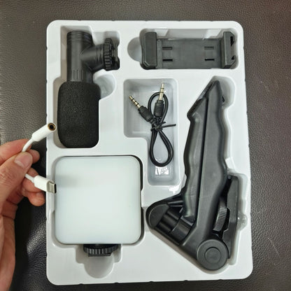 Mini Pocket Fill Light with Microphone — 49 LED Ring Light for Photography, Video Calls & Conferences
