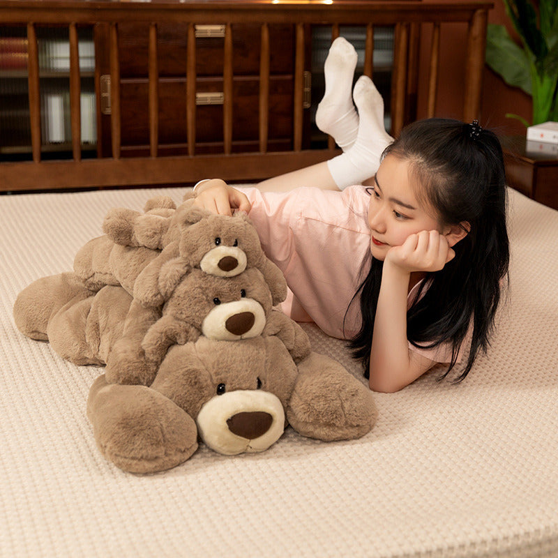 Cute Plush Toy Bear Sleeping Pillow Leg Hug Giant Stuffed Animal Lazy Soft Doll Birthday Gift for Girls